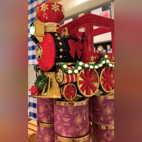 Large Christmas Train Luminary BBW 3-wick Candle Holder HTF Limited Edition 💚 - Picture 4 of 9